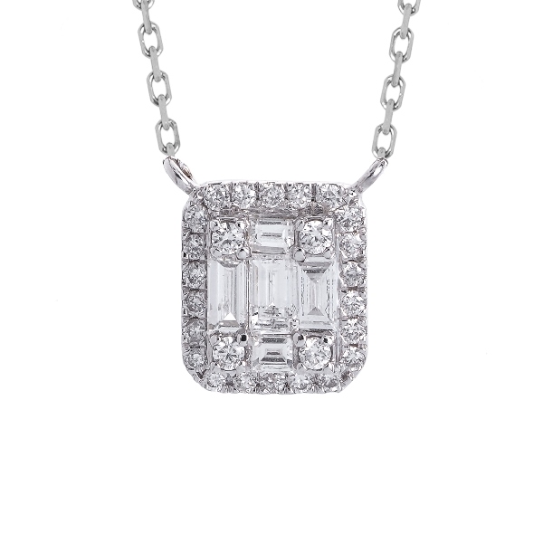 Diamond Baguette Necklace - B21766 | Diamonds Dubai